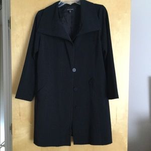 Eileen Fisher Black trenchcoat extra small